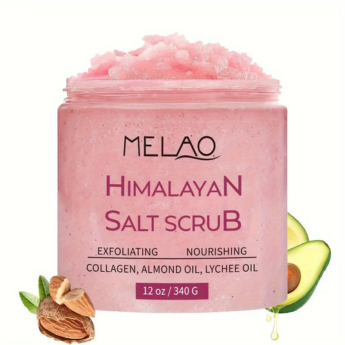 MELAO Himalayan Salt Scrub Face Foot & Body Exfoliator Infused with